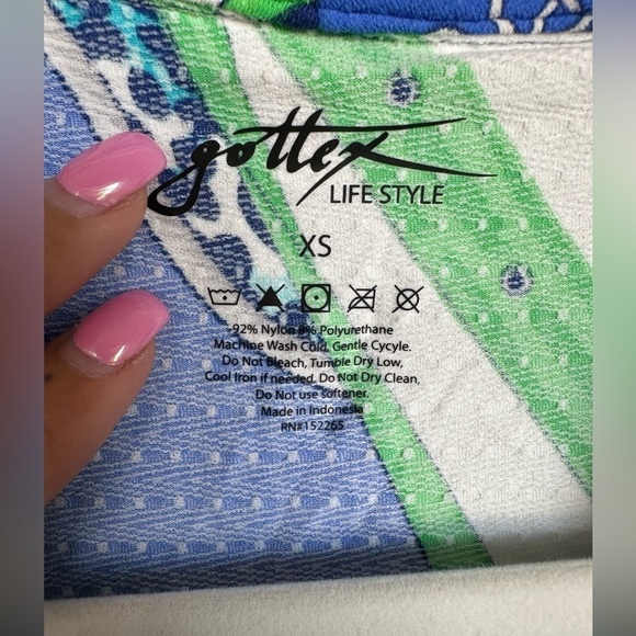 GOTTEX SLEEVELESS DRESS- BLUE MULTI XS - Picture 4 of 8